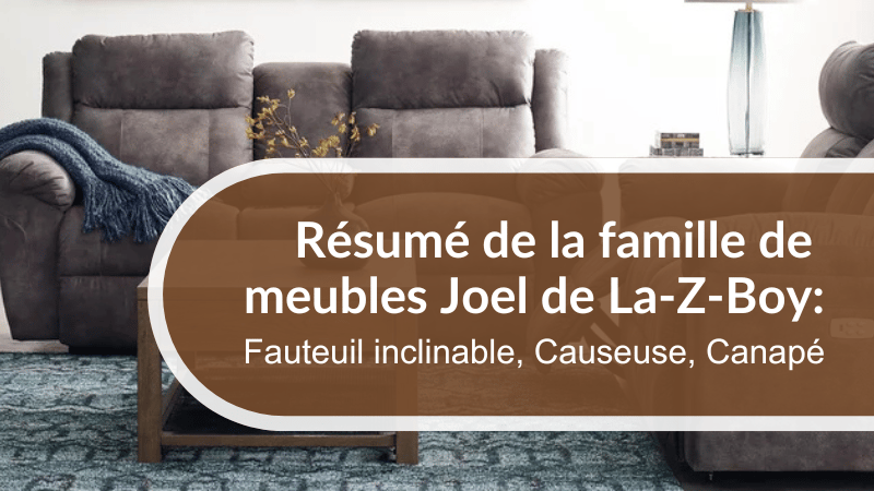 Résumé de la famille de meubles Joel de La-Z-Boy : Fauteuil inclinable, Causeuse, Canapé