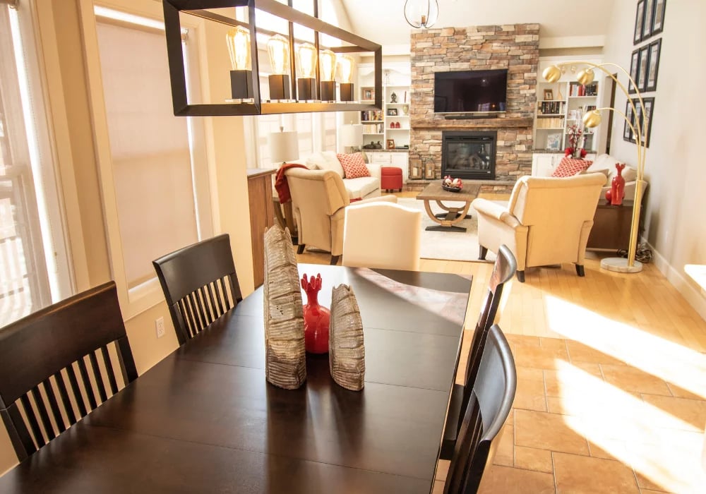 Open concept dining living room
