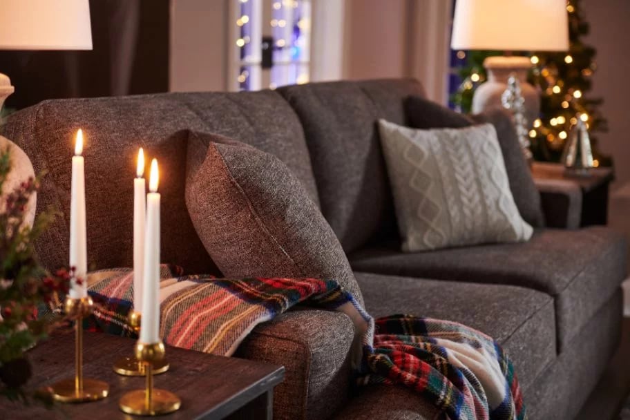 La-Z-Boy Paxton sofa in living room with holiday decorations