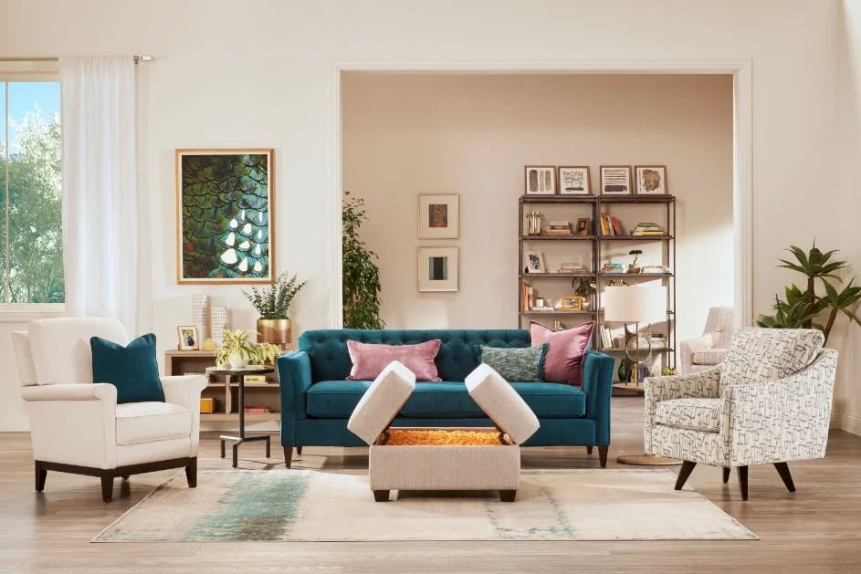 La-Z-Boy Alexandria sofa in living room and part of Urban Attitudes Collection