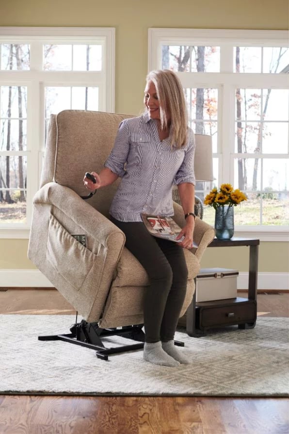La-Z-Boy Miller Lift Recliner with Woman going to standing position