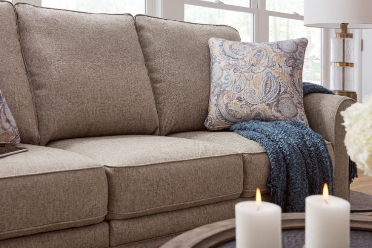 La-Z-Boy Colby sofa with close-up seat cushion in living room setting