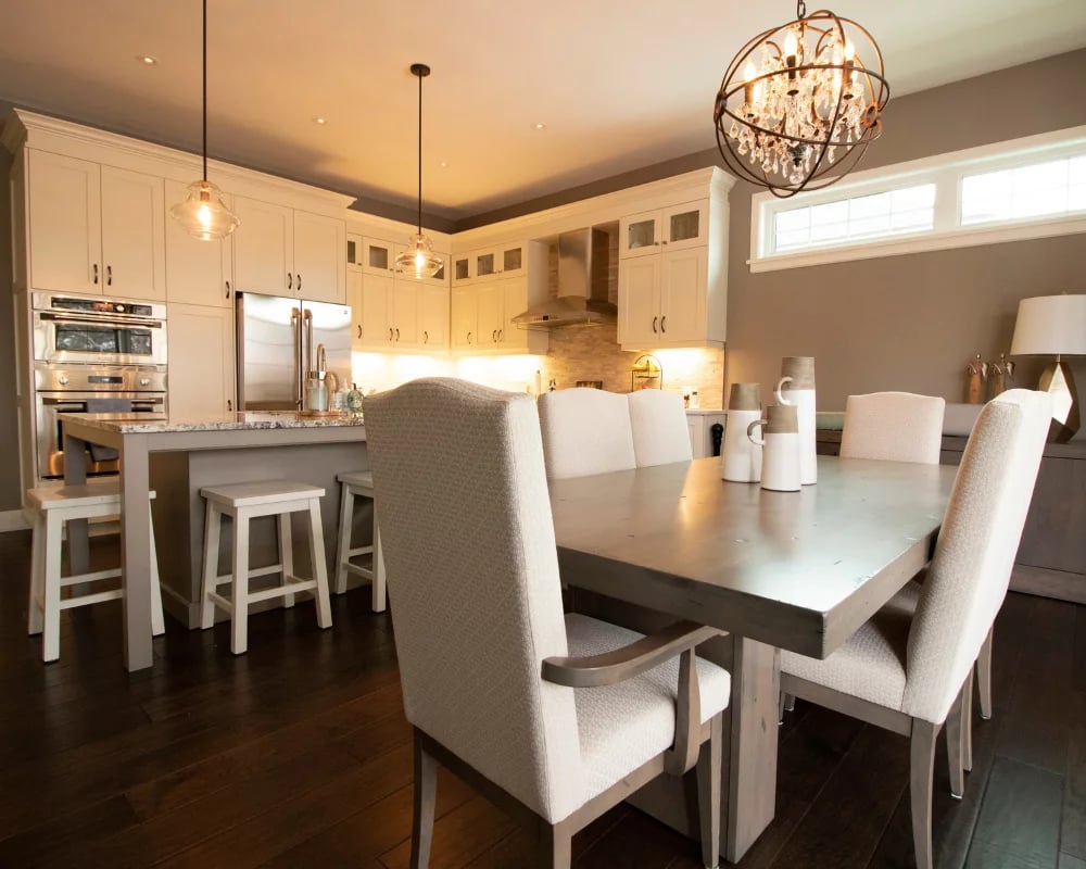 Open concept kitchen, dining room