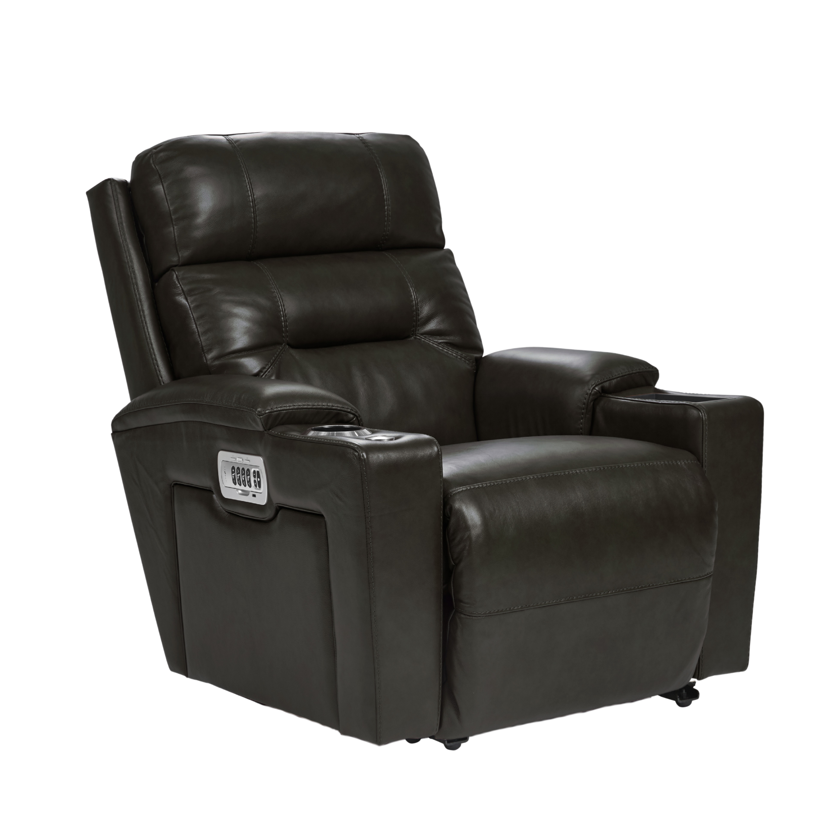 Neo Leather Power Wall Recliner w Headrest & Lumbar