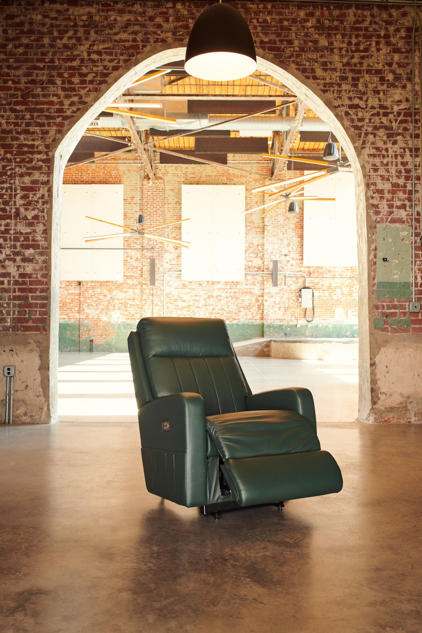Finley Leather Power Wall Recliner w Headrest & Lumbar