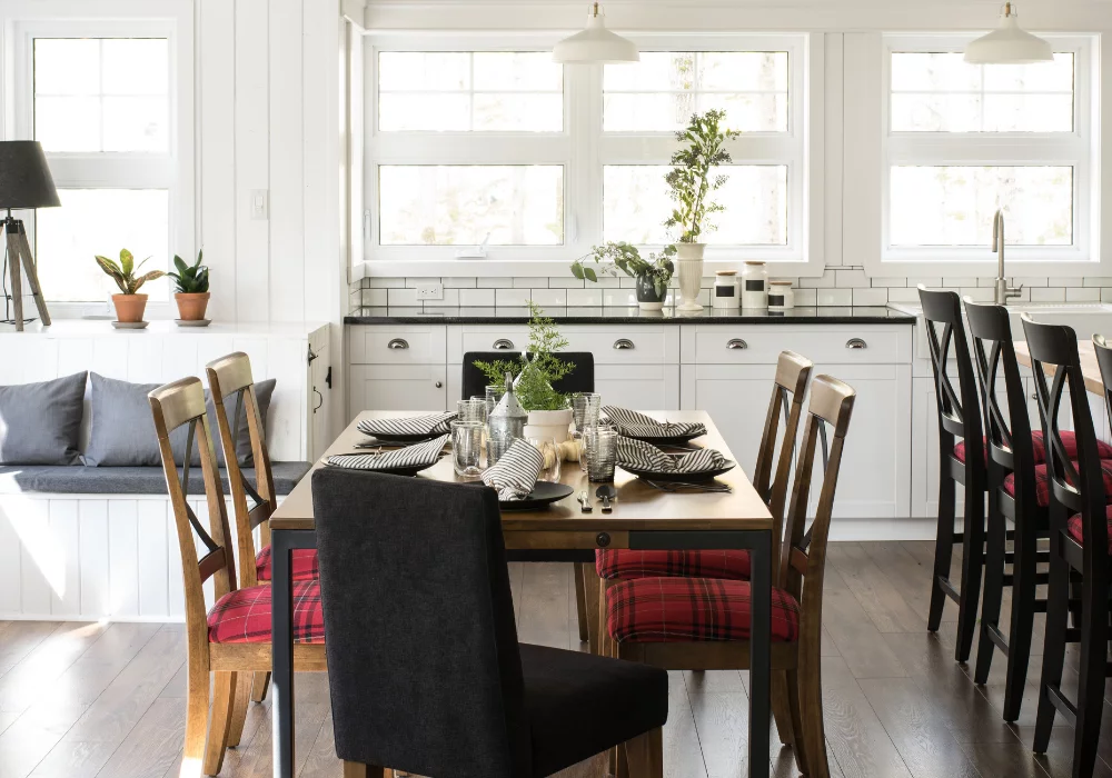 Dining furniture from Canadel How to design an open concept kitchen, dining room