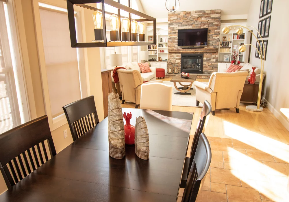 Open concept dining living room