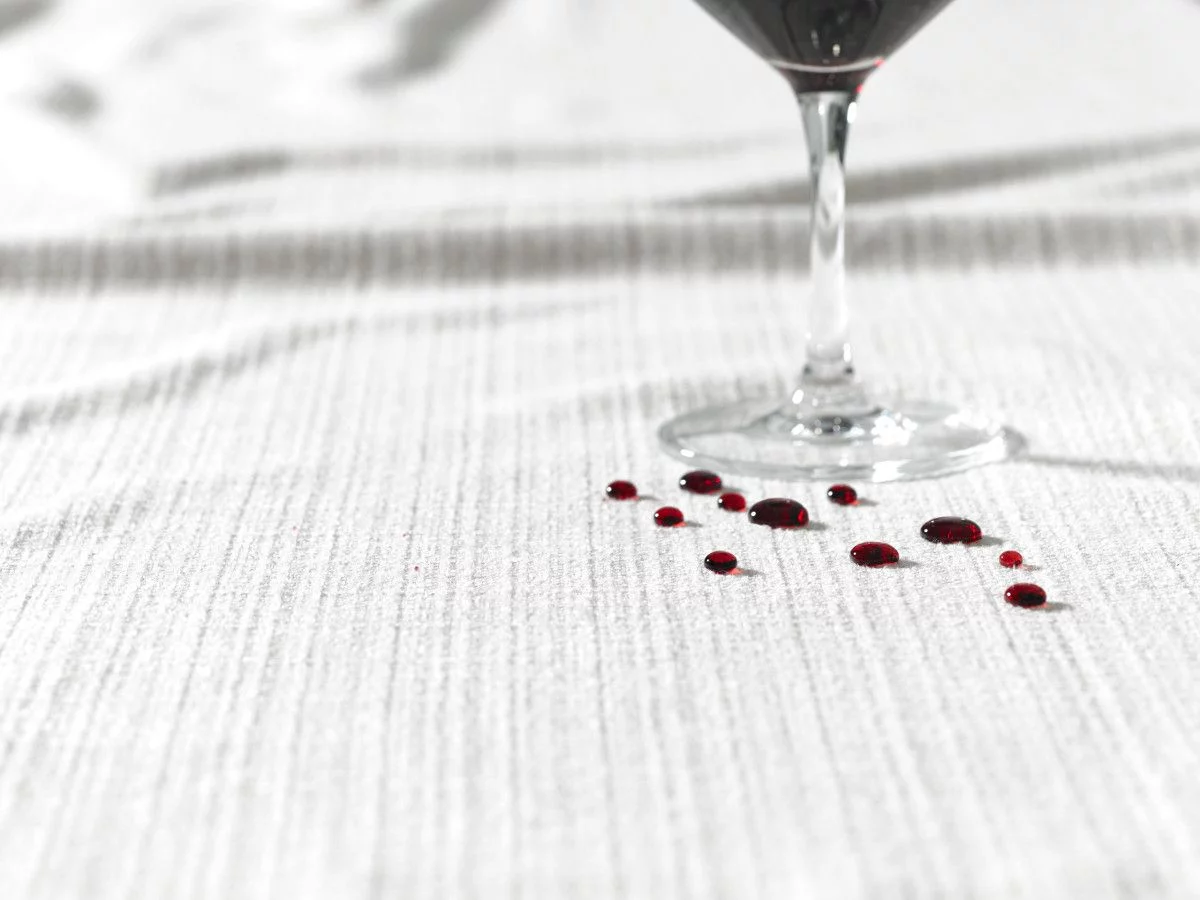 Red wine spill on furniture fabric iClean™ Fabric Review