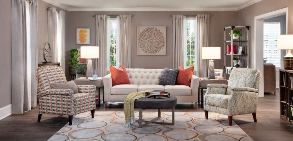 La-Z-Boy Alexandria sofa and Chairs in Living Room setting from Urban Attitudes Collection