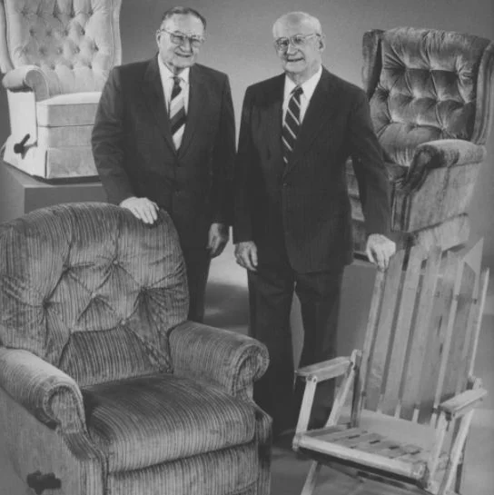 La-Z-Boy Founders Image with first reclining wood-slat chair