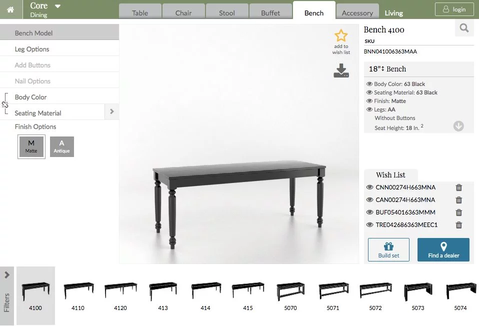 Bench Selection Review of the Canadel Collection