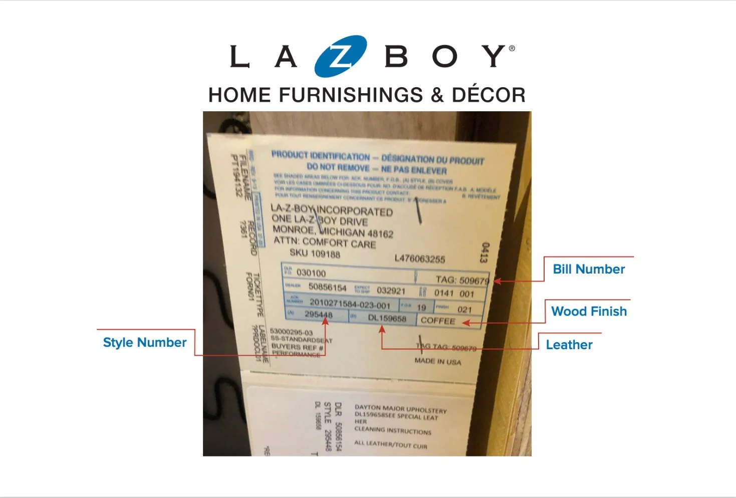 How to Find the “ACK” Number on LaZBoy Furniture? LaZBoy of