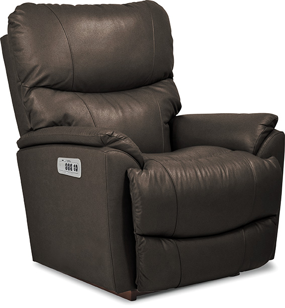Trouper Leather Power Rocking Recliner w Headrest & Lumbar