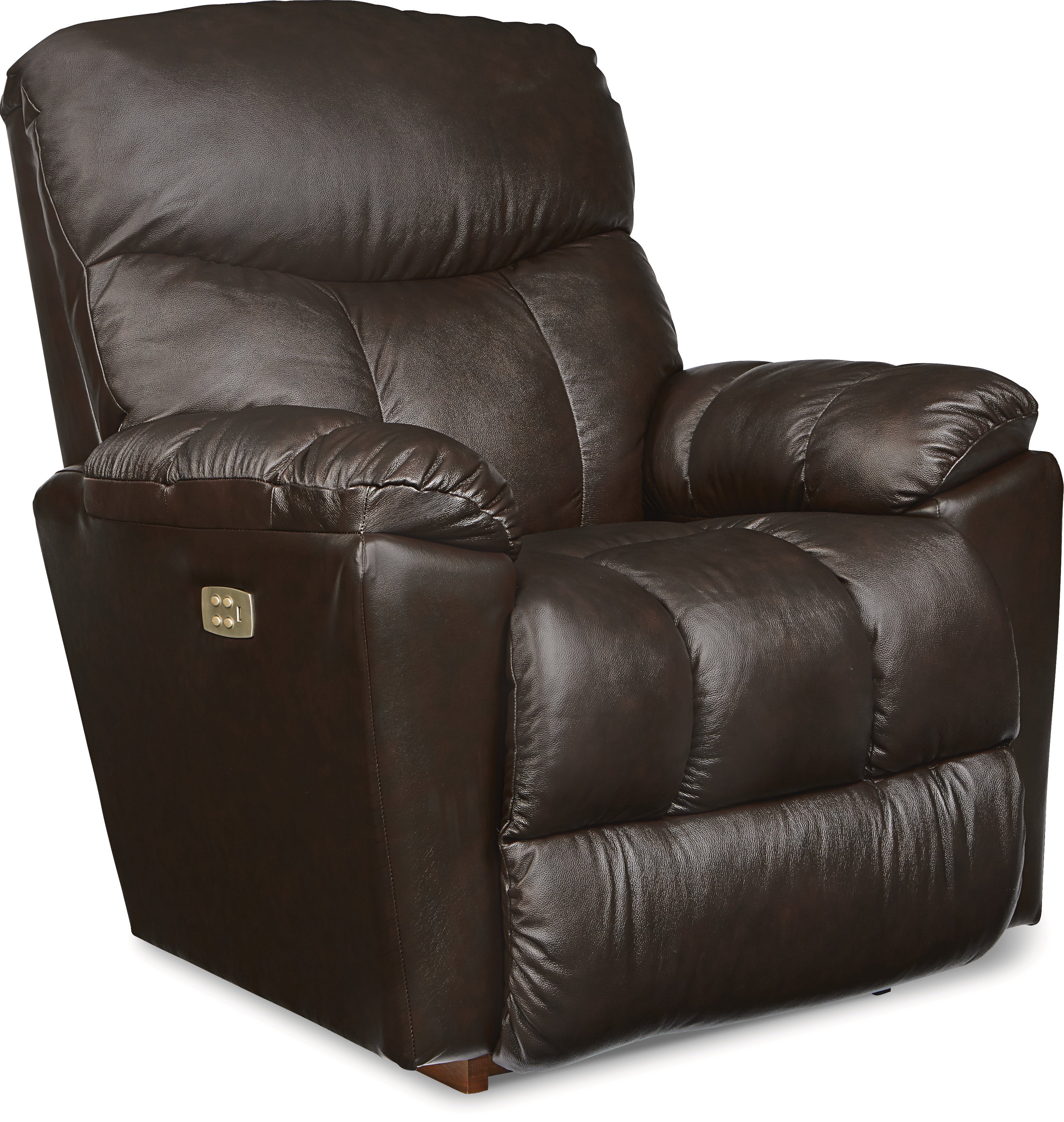 Morrison Leather Power Rocking Recliner w Headrest & Lumbar