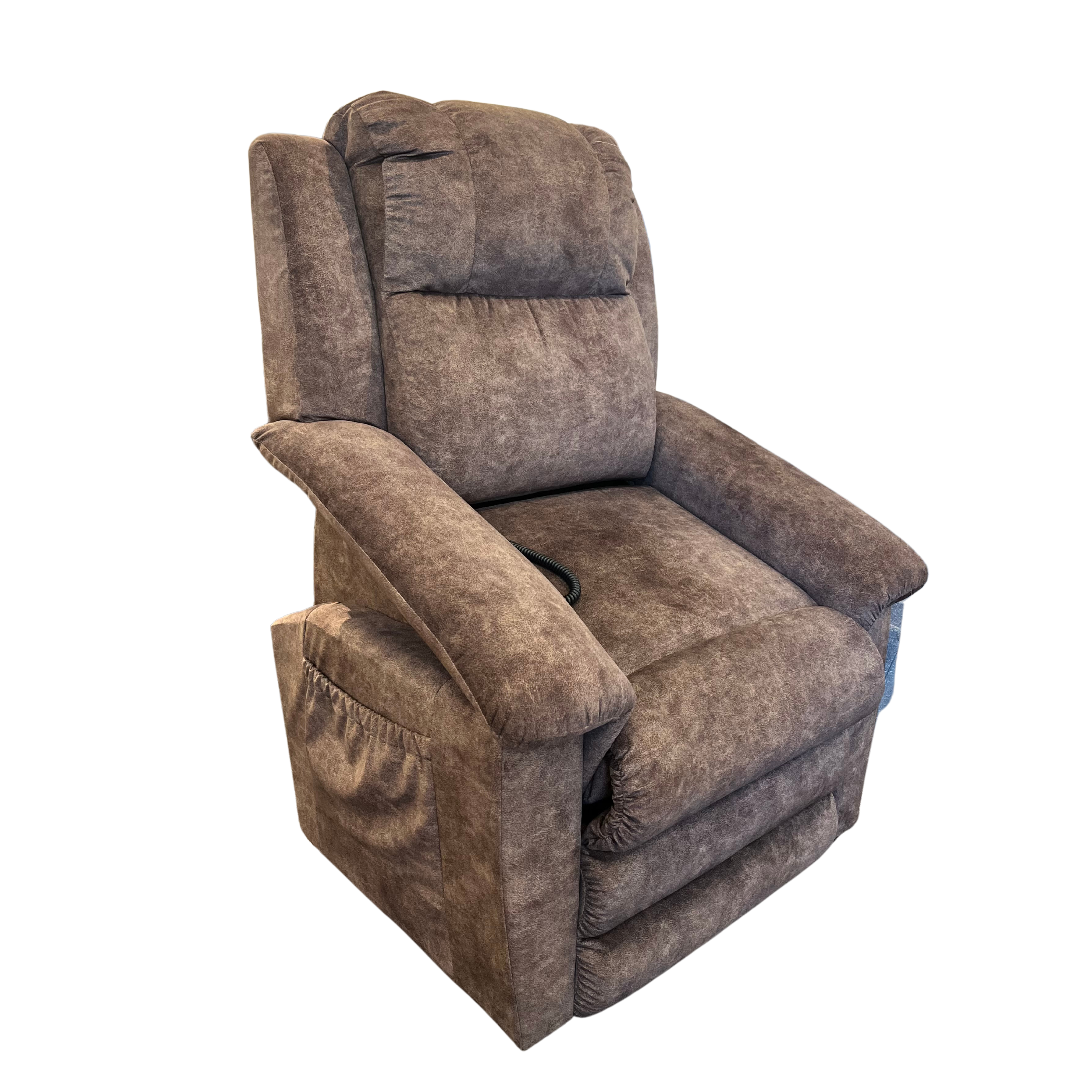 Image - 1 - Clayton Fabric Gold Power Lift Recliner w Massage & Heat