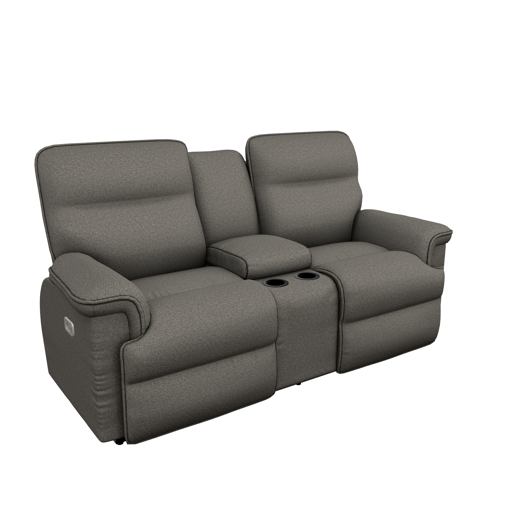 Jay Fabric Power Reclining Loveseat w/ Headrest & Console