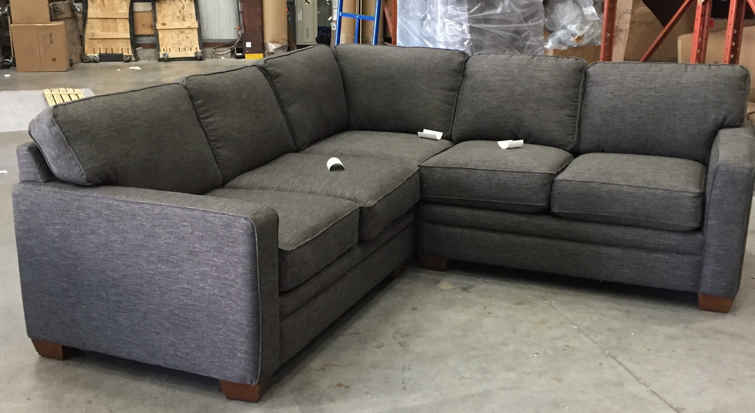 MEYER FABRIC 3 PIECE SECTIONAL - DARK GREY