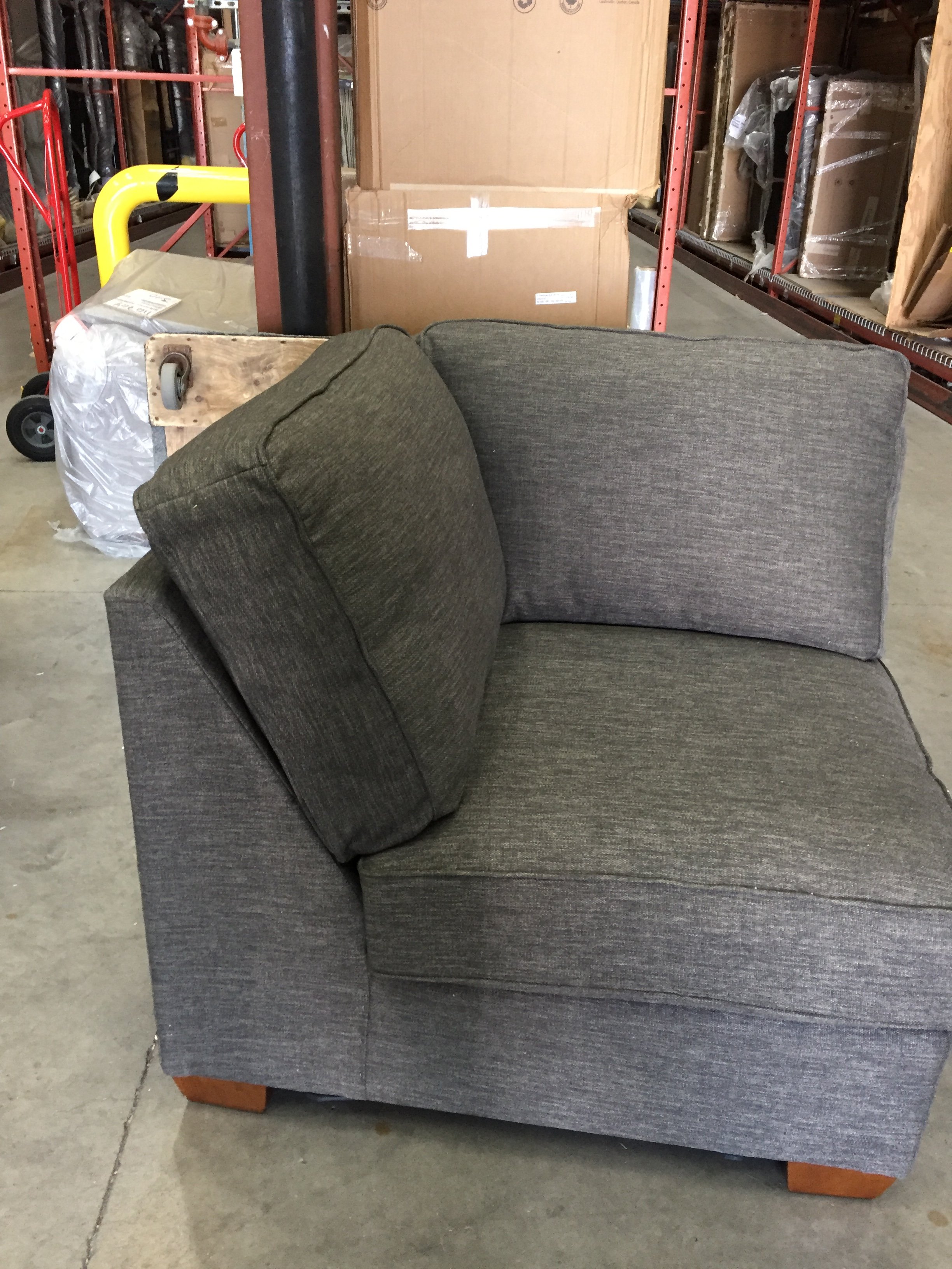 MEYER FABRIC 3 PIECE SECTIONAL - DARK GREY