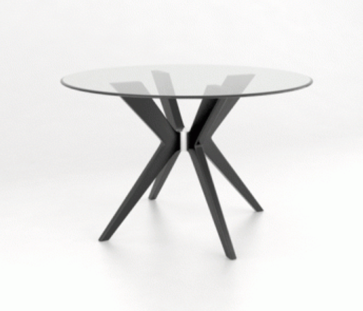 Image - 2 - CANADEL DOWNTOWN ROUND DINING SET - GLASS TOP/ GREY