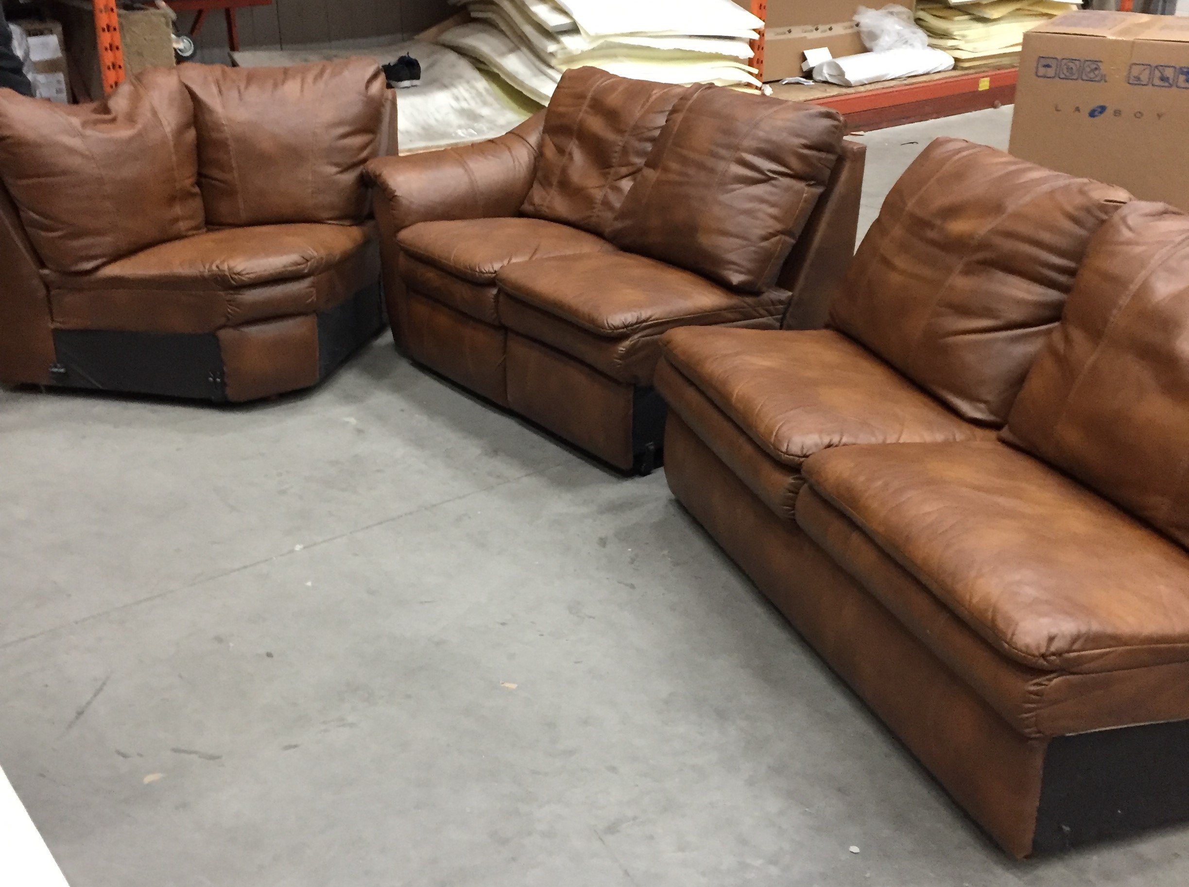 DEVON FABRIC 4 PIECE RECLINING SECTIONAL - BROWN