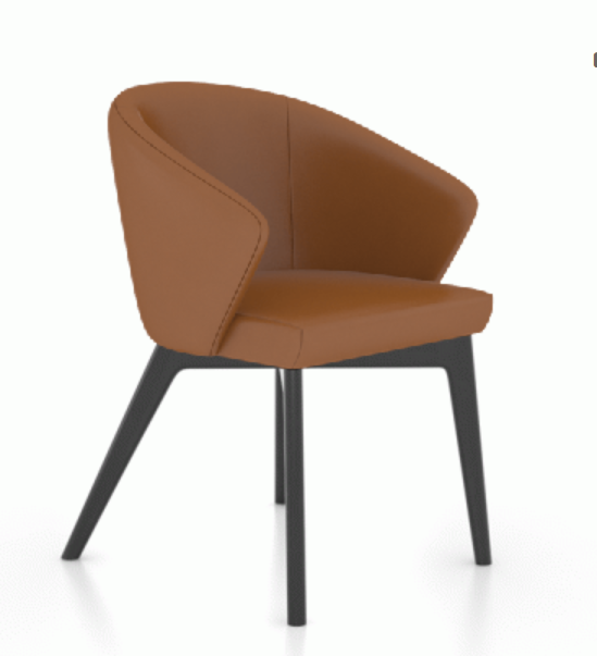 CANADEL DOWN TOWN PULL OUT LEAF DINING SET - BLACK/COGNAC