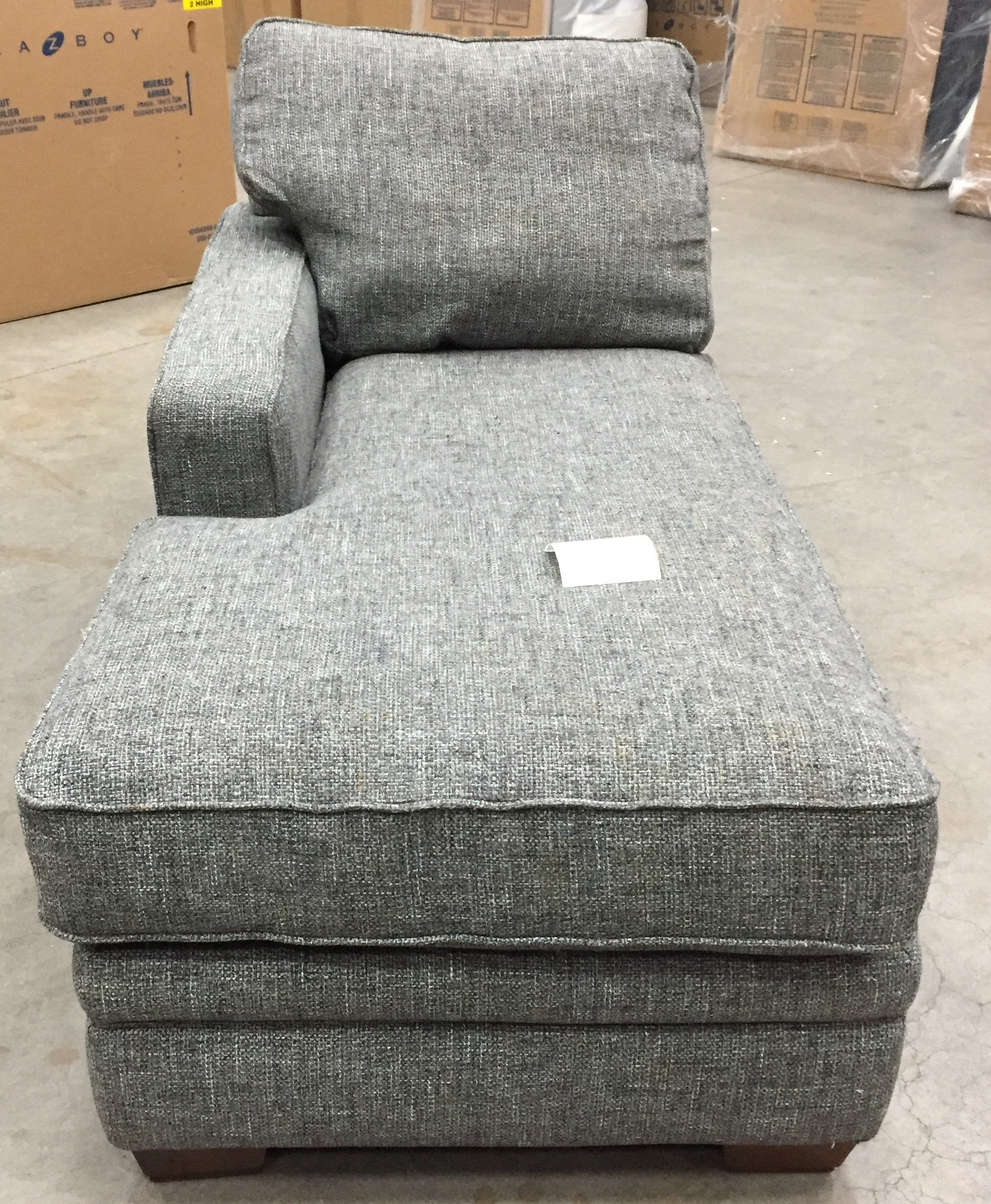 MEYER FABRIC 3 PEICE SOFA W/ CHAISE - CHARCOL GREY