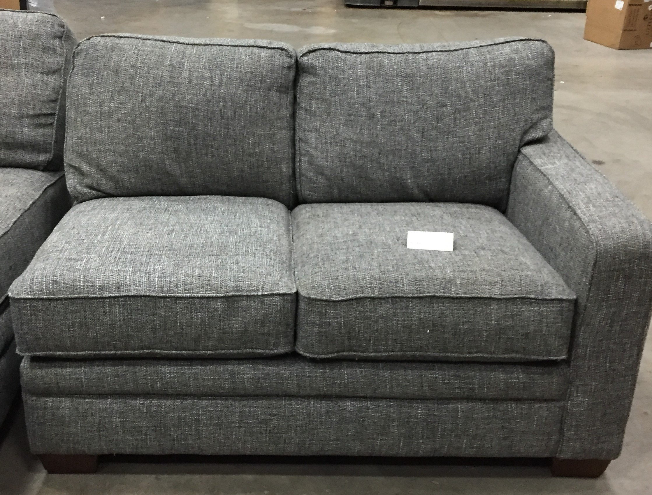 MEYER FABRIC 3 PEICE SOFA W/ CHAISE - CHARCOL GREY